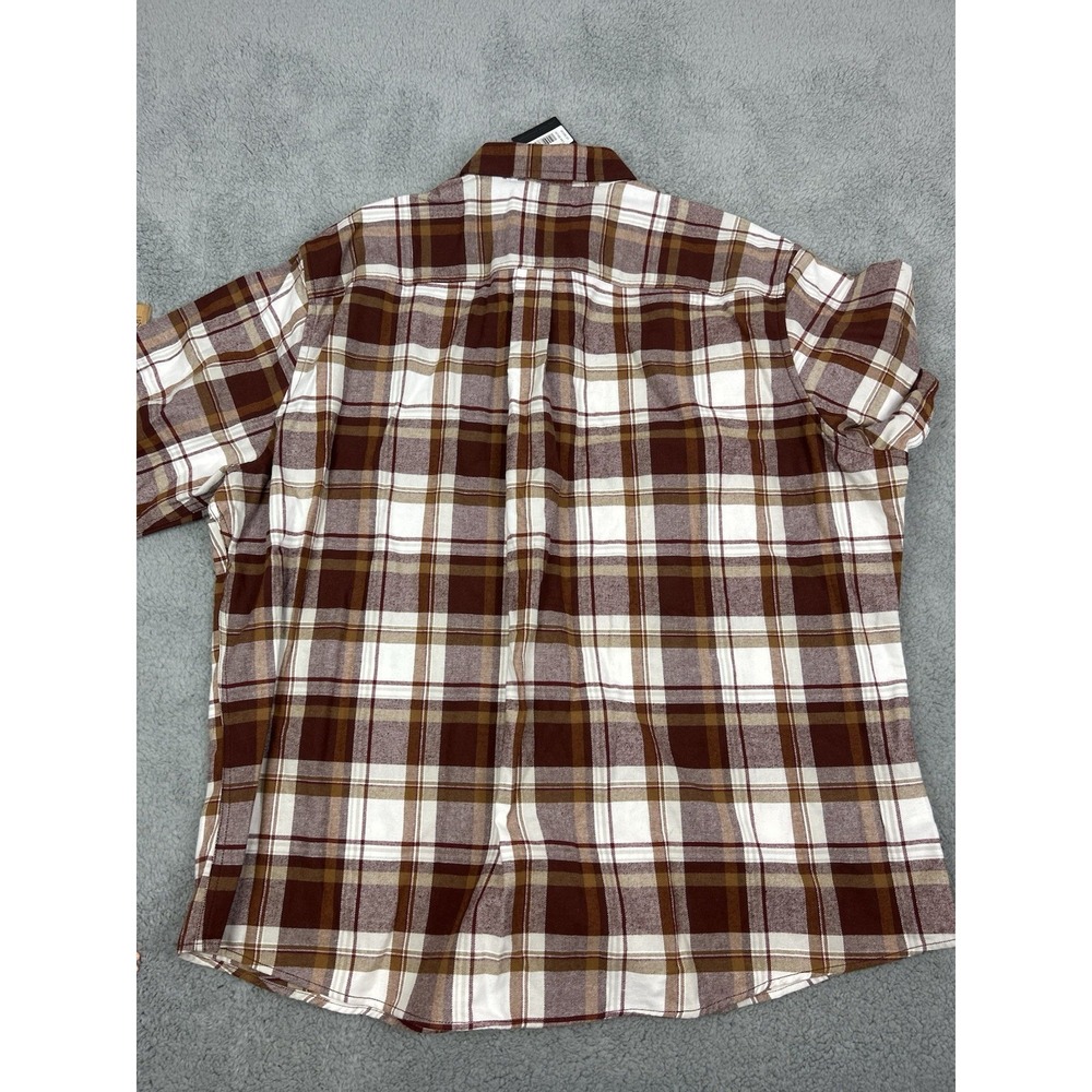 Eddie Bauer Flannel Shirt Mens 2XL Plaid Checkered Long Sleeve Red White - Picture 7 of 7